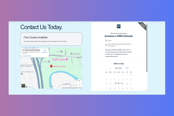 Booking contact form with map..